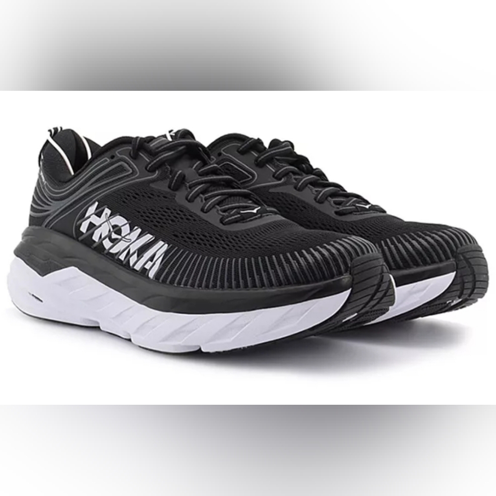 Hoka One One Bondi 7 Black White  Women's 1110519-BWHT NEW